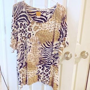 Ruby Rd. Woman’s Animal Print Top size 2X